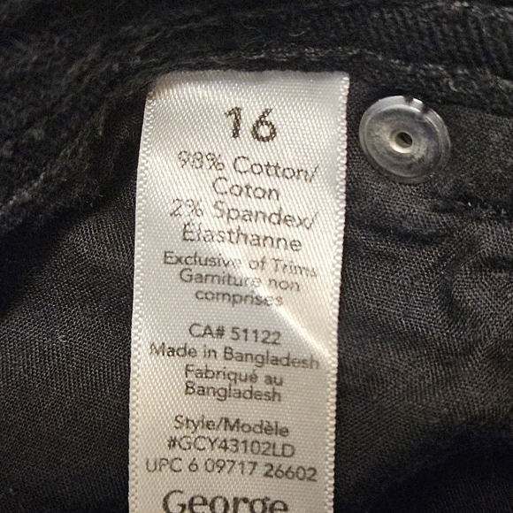 BOGO Free🦋 George Classic Black Straight Leg Jeans - Picture 7 of 16